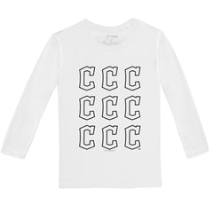 Cleveland Guardians Tiny Turnip Youth Logo Grid Long Sleeve T-Shirt - MLB
