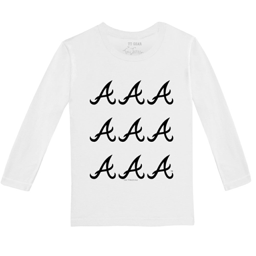 Atlanta Braves Tiny Turnip Youth Logo Grid Long Sleeve T-Shirt - MLB