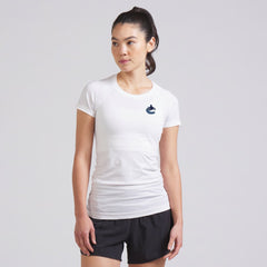 Vancouver Canucks lululemon Women's Swiftly Tech Short-Sleeve Shirt 2.0 - White - NHL