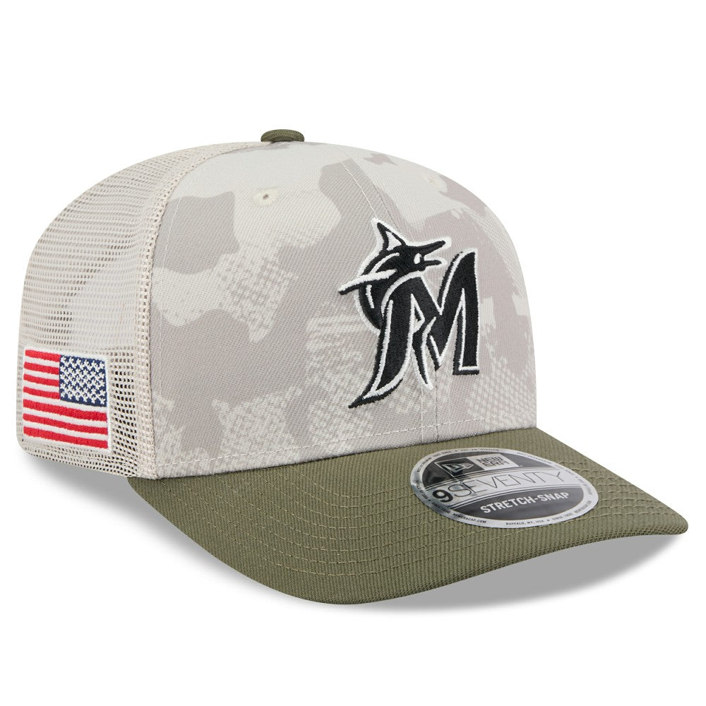 Miami Marlins New Era 2025 Armed Forces Day 9SEVENTY Stretch-Snap Hat - MLB