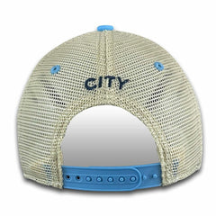 Manchester City 1863FC Mono Badge Vintage Trucker Adjustable Hat Sky Blue - FIFA World CUP