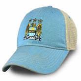 Manchester City 1863FC Retro Tea Washed Vintage Trucker Adjustable Hat Sky Blue - FIFA World CUP