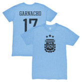Alejandro Garnacho Argentina National Team 1863FC Player Vintage Tri-Blend T-Shirt Light Blue - FIFA World CUP