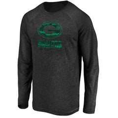 Green Bay Packers Iconic Striated Dark Logo Raglan Long Sleeve T-Shirt Black | Fanatics