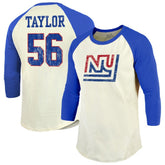 Lawrence Taylor New York Giants Majestic Threads Retired Player Name & Number 3/4 Raglan Sleeve T-Shirt Cream/Red | NFL