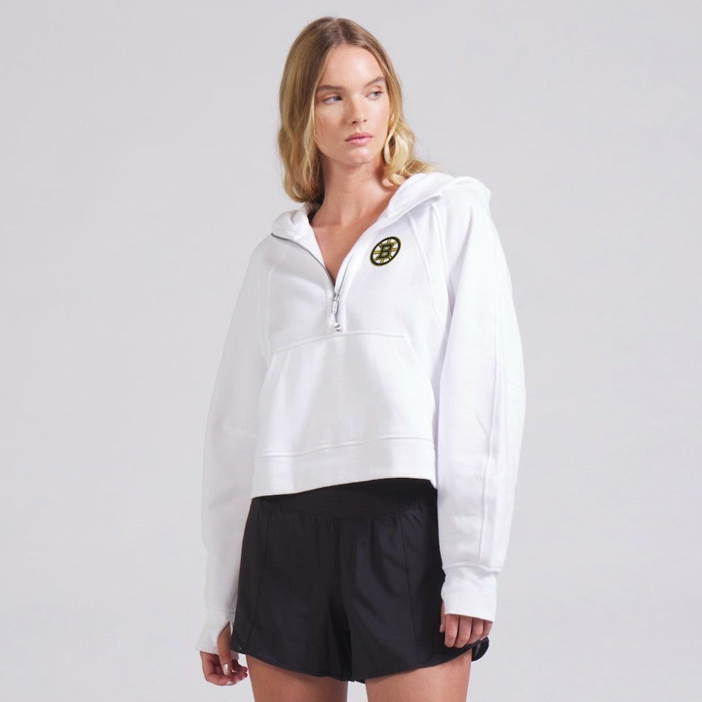 Boston Bruins lululemon Women's Scuba Oversized Half-Zip Hoodie - White - NHL