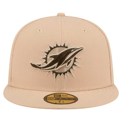 Miami Dolphins New Era Candied Pecan 59FIFTY Fitted Hat Tan | NFL
