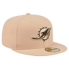 Miami Dolphins New Era Candied Pecan 59FIFTY Fitted Hat Tan | NFL