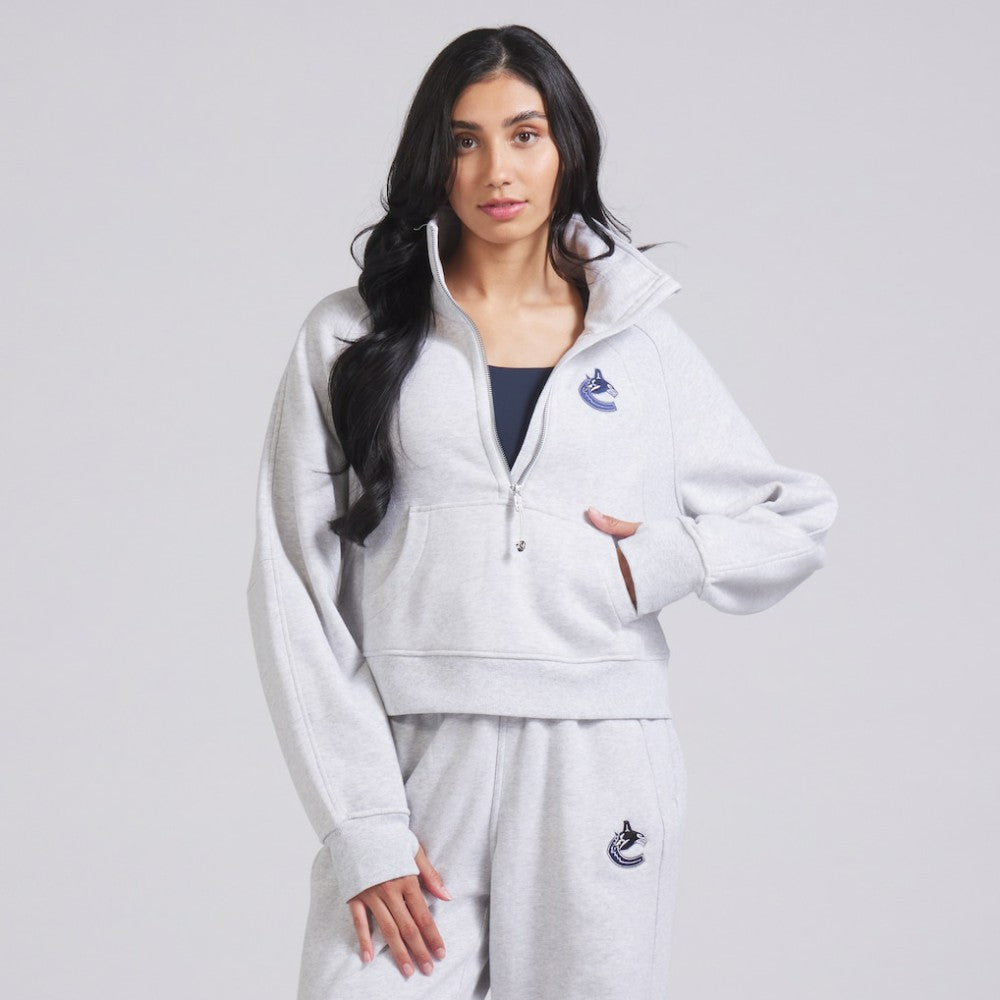 Vancouver Canucks lululemon Women's Scuba Oversized Half Zip Top - Heather Gray - NHL