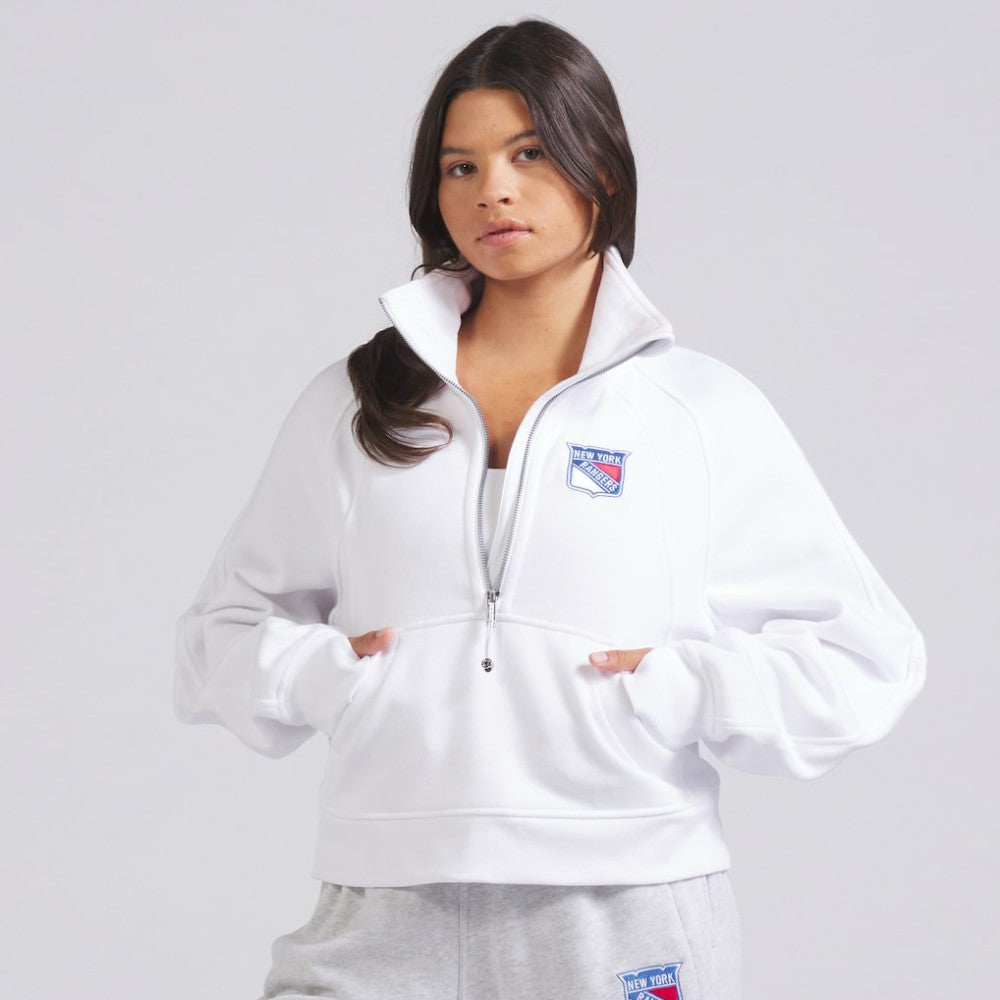 New York Rangers lululemon Women's Scuba Oversized Half Zip Top - White - NHL