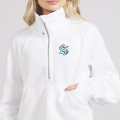 Seattle Kraken lululemon Women's Scuba Oversized Half Zip Top - White - NHL