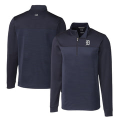 Detroit Tigers Cutter & Buck Big & Tall Traverse Stripe Stretch DryTec Quarter-Zip Top - MLB