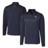 Cleveland Guardians Cutter & Buck Big & Tall Traverse Stretch Eco Stripe DryTec Quarter-Zip Top - MLB