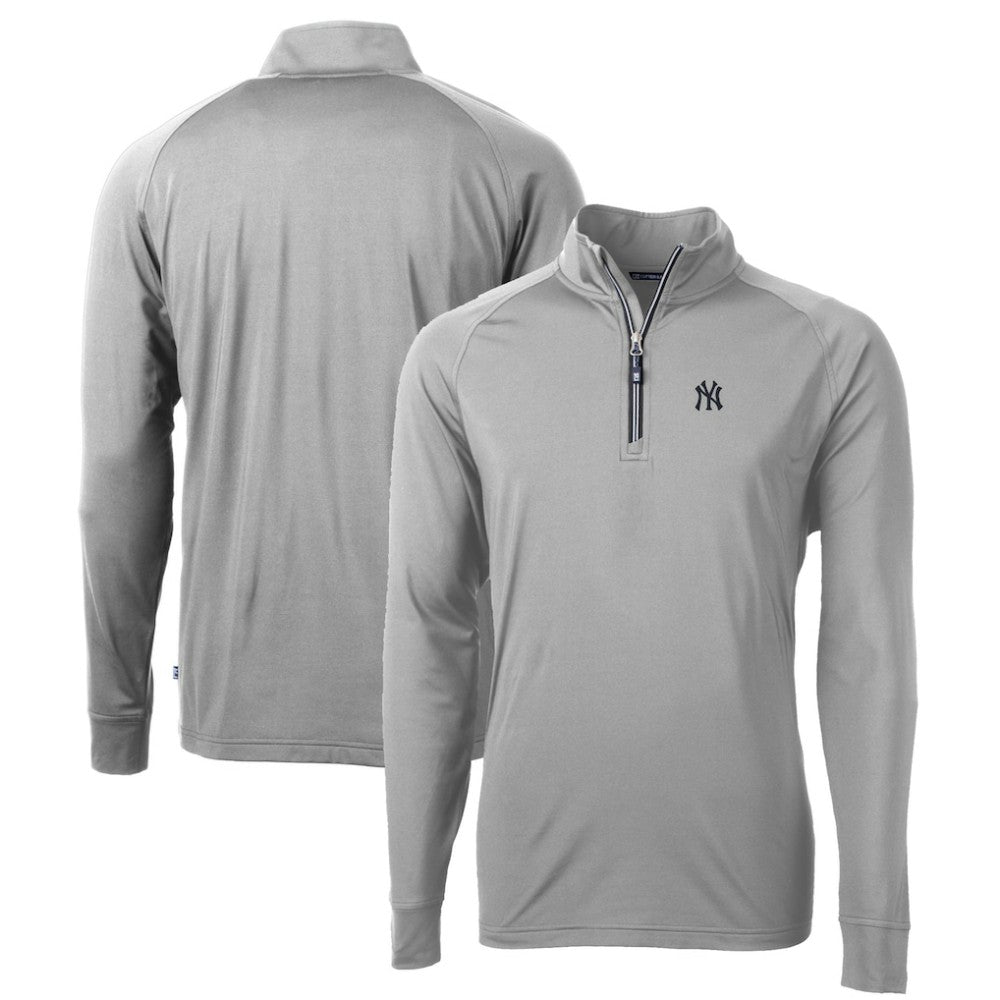 New York Yankees Cutter & Buck Big & Tall Adapt Eco Knit Stretch Recycled Quarter-Zip Pullover Top - MLB