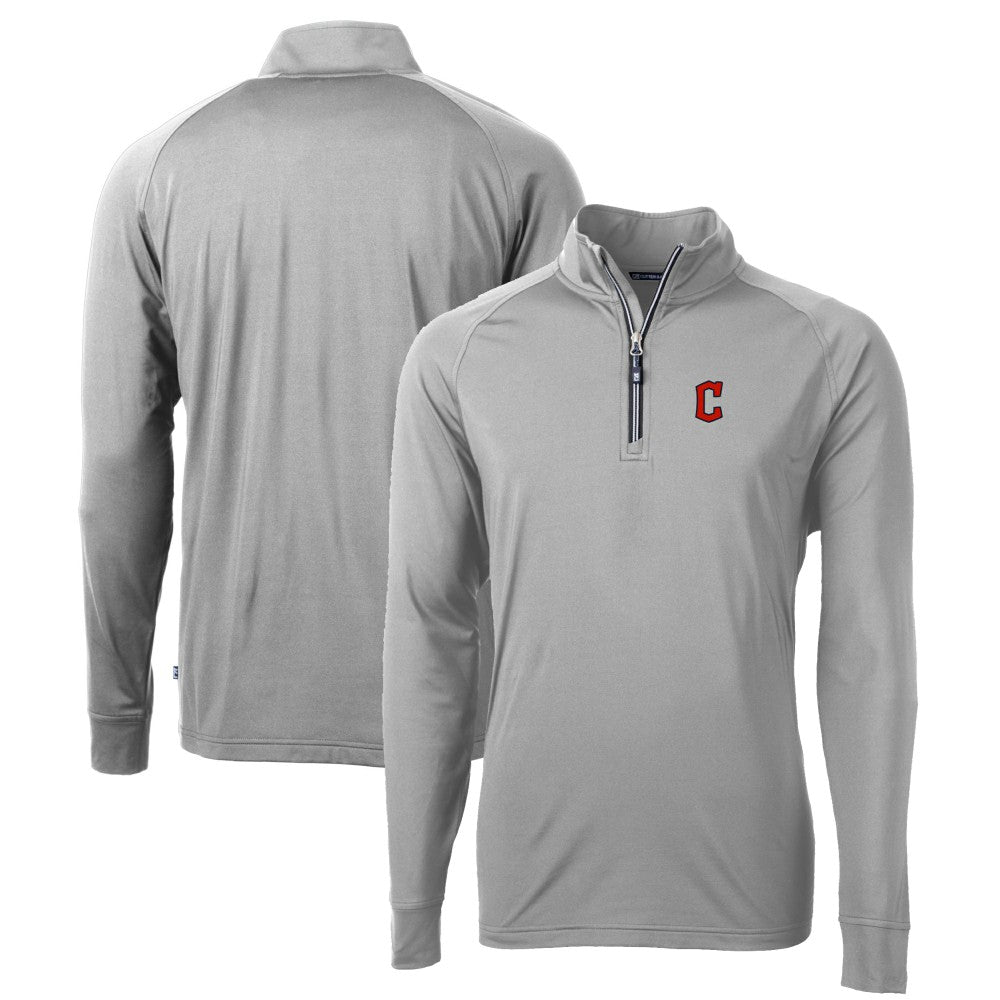 Cleveland Guardians Cutter & Buck Big & Tall Adapt Eco Knit Stretch Recycled Raglan DryTec Quarter-Zip Top - MLB