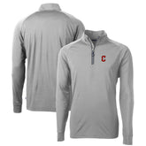 Cleveland Guardians Cutter & Buck Big & Tall Adapt Eco Knit Stretch Recycled Raglan DryTec Quarter-Zip Top - MLB