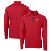 Philadelphia Phillies Cutter & Buck Big & Tall Adapt Eco Knit Stretch Recycled Quarter-Zip Pullover Top - MLB