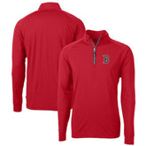 Boston Red Sox Cutter & Buck Big & Tall Adapt Eco Knit Stretch Recycled Quarter-Zip Pullover Top - MLB