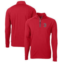 Boston Red Sox Cutter & Buck Big & Tall Adapt Eco Knit Stretch Recycled Quarter-Zip Pullover Top - MLB