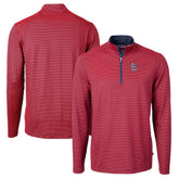 St. Louis Cardinals Cutter & Buck Big & Tall Virtue Eco Pique Micro Stripe Quarter-Zip Jacket - MLB