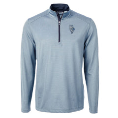 Kansas City Royals Cutter & Buck Virtue Eco Pique Micro Stripe Recycled Quarter-Zip Pullover Top - MLB