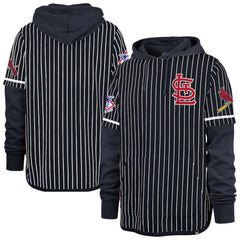 St. Louis Cardinals '47 Pinstripe Double Header Pullover Hoodie - MLB