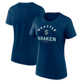 Seattle Kraken Logo Athletic Women's Unrivaled T-Shirt - Navy - NHL