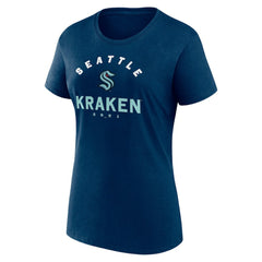 Seattle Kraken Logo Athletic Women's Unrivaled T-Shirt - Navy - NHL