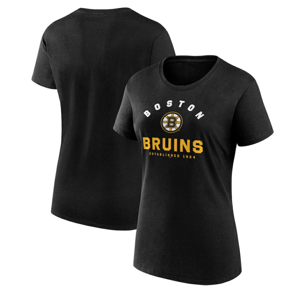 Boston Bruins Logo Athletic Women's Unrivaled T-Shirt - Black - NHL