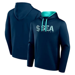 Seattle Kraken Logo Athletic Head Start Pullover Hoodie - Navy - NHL