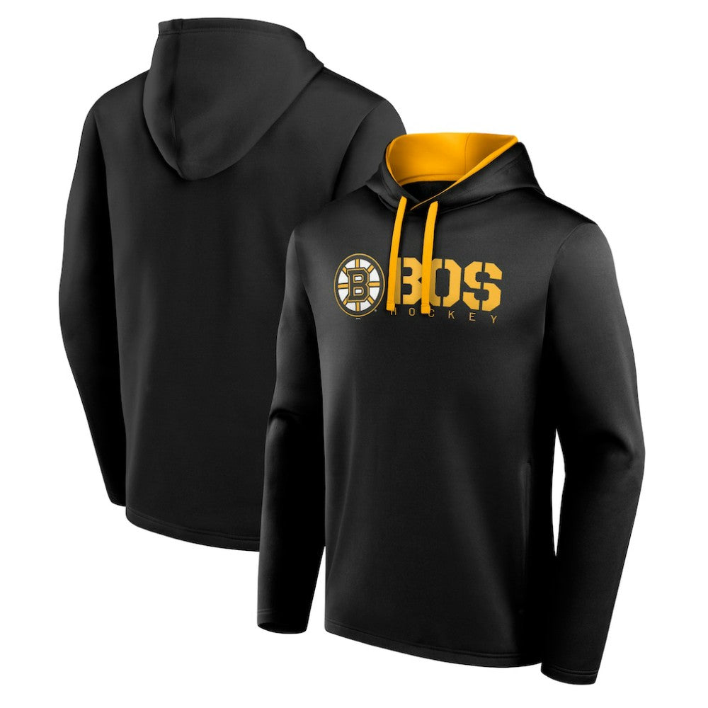 Boston Bruins Logo Athletic Head Start Pullover Hoodie - Black - NHL