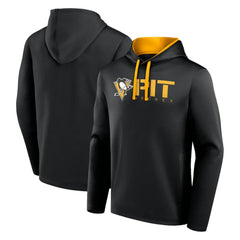 Pittsburgh Penguins Logo Athletic Head Start Pullover Hoodie - Black - NHL