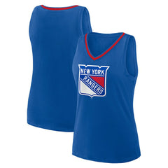 New York Rangers Logo Athletic Women's Stellar Win V-Neck Tank Top - Blue - NHL