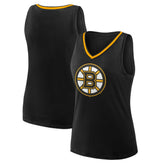 Boston Bruins Logo Athletic Women's Stellar Win V-Neck Tank Top - Black - NHL
