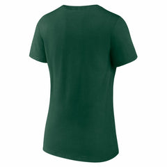 Milwaukee Bucks Logo Athletic Women's Unrivaled V-Neck T-Shirt Hunter Green - NBA