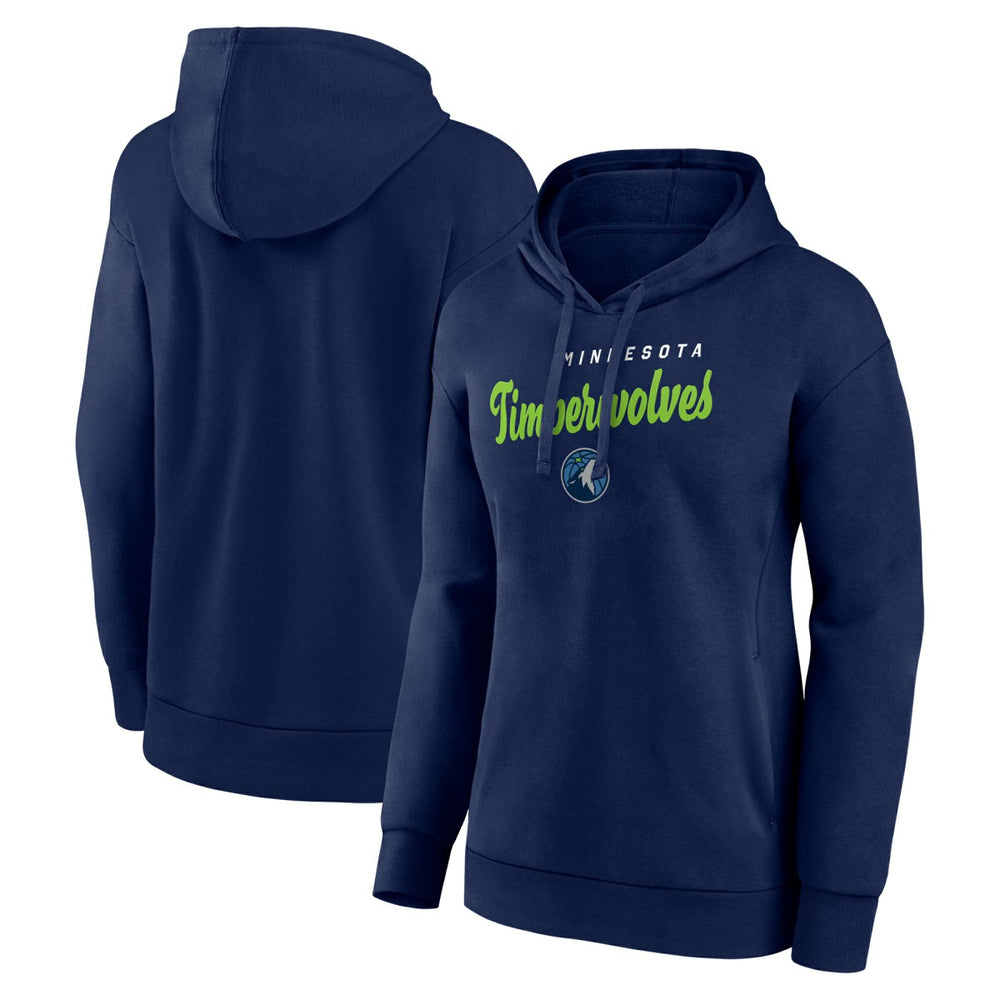 Minnesota Timberwolves Logo Athletic Women's Triumphant V-Neck Pullover Hoodie Navy - NBA