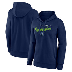 Minnesota Timberwolves Logo Athletic Women's Triumphant V-Neck Pullover Hoodie Navy - NBA