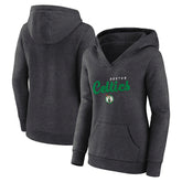 Boston Celtics Logo Athletic Women's Triumphant V-Neck Pullover Hoodie Heather Charcoal - NBA