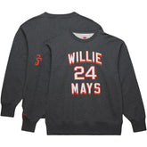 Willie Mays San Francisco Giants Mitchell & Ness Legends Collection Vintage Logo Name & Number Fleece Pullover Sweatshirt - MLB