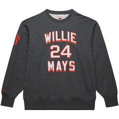 Willie Mays San Francisco Giants Mitchell & Ness Legends Collection Vintage Logo Name & Number Fleece Pullover Sweatshirt - MLB