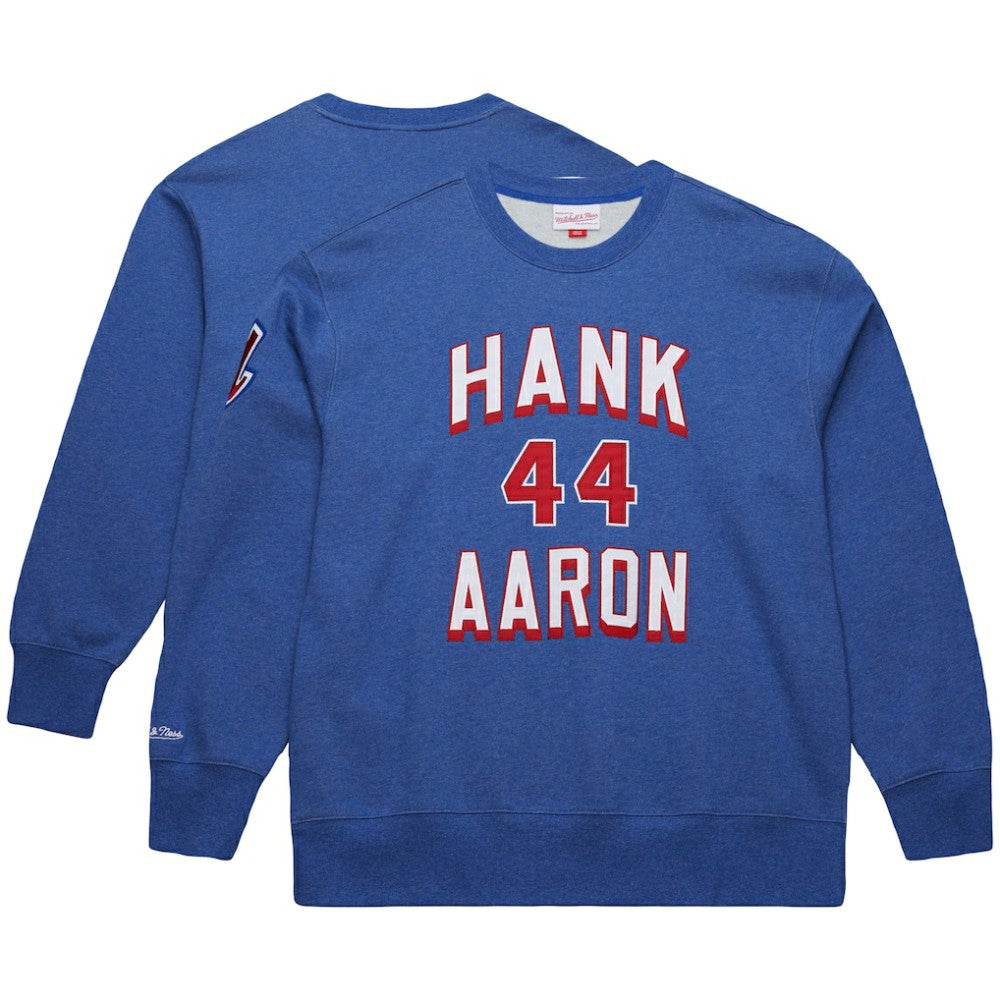 Hank Aaron Atlanta Braves Mitchell & Ness Legends Collection Vintage Logo Fleece Name & Number Pullover Sweatshirt - MLB
