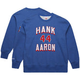 Hank Aaron Atlanta Braves Mitchell & Ness Legends Collection Vintage Logo Fleece Name & Number Pullover Sweatshirt - MLB