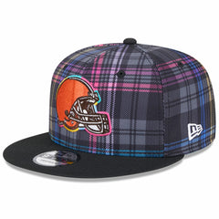Cleveland Browns New Era 2024 NFL Crucial Catch Plaid 9FIFTY Snapback Hat Black | NFL