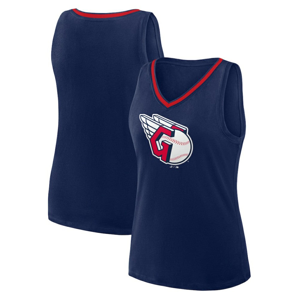Cleveland Guardians Logo Athletic Women's Stellar Win V-Neck Tank Top - MLB