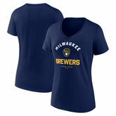 Milwaukee Brewers Logo Athletic Women's Unrivaled V-Neck T-Shirt - MLB