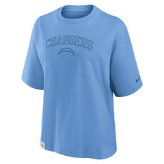Los Angeles Chargers Women's Glory Arch Boxy T-Shirt Powder Blue | Nike for Sale