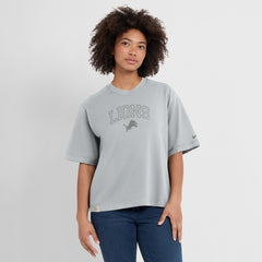 Detroit Lions Women's Glory Arch Boxy T-Shirt Gray | Nike for Sale