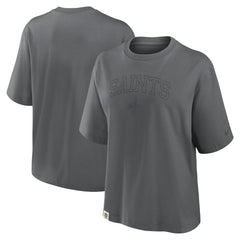 New Orleans Saints Women's Glory Arch Boxy T-Shirt Charcoal | Nike for Sale