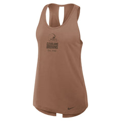 Cleveland Browns Women's Glory Open-Back Crisscross Dri-FIT Tank Top Brown | Nike for Sale