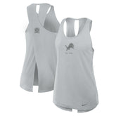 Detroit Lions Women's Glory Open-Back Crisscross Dri-FIT Tank Top Gray | Nike for Sale